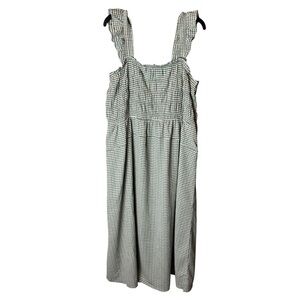NWT Old Navy Gingham Green Smocked Dress XXL